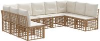 vidaXL - Buiten - bank - set - Naturel - Polyester