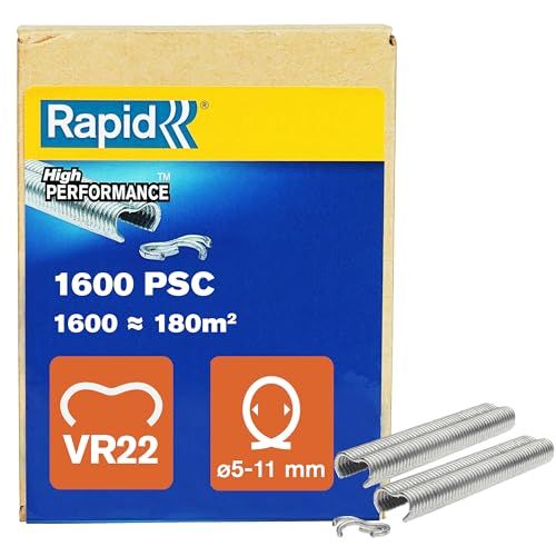 Rapid VR22 Hogringen – Verzinkt Staal, 5–11 mm, 1.600 Stuks – Voor FP20 & FP222 Hekwerktangen – Voor Spandraad en Gaasbevestiging