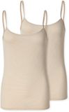 Schiesser 2PACK Spaghettitop Dames Onderhemd - sand - Maat S