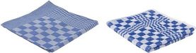 Van Berkel Trading B.V. 9x Torchons bleus / Serviettes 65 x 65 cm / 50 x 50 cm Coton à carreaux