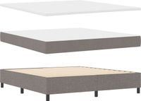 vidaXL Boxspringbed met hoofdeinde, taupe, 180 x 200 cm, stof