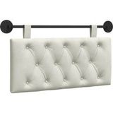 Tête de lit suspendue en velours crème 100 x 55 x 7 cm
