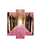 Homemania Muurafbeelding Avenue met bomen, 3 stuks, natuur en landschappen per woonkamer, slaapkamer, meerkleurig, 57 x 0,3 x 60 cm, HM203MDF94, MDF