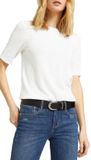 Tom Tailor - TTSANDRA leren riem met ronde gesp - Maat 95 - black uni