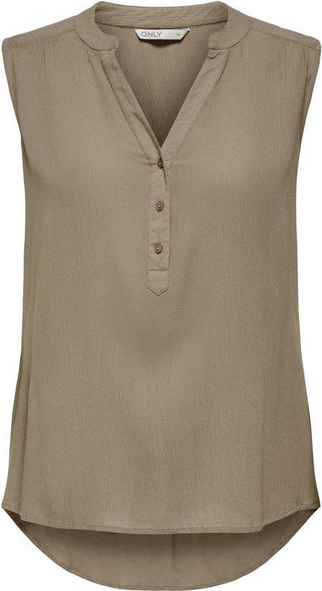 ONLY ONLJETTE LIFE S/L TOP WVN NOOS Women's Blouse - Size 36 - Beige