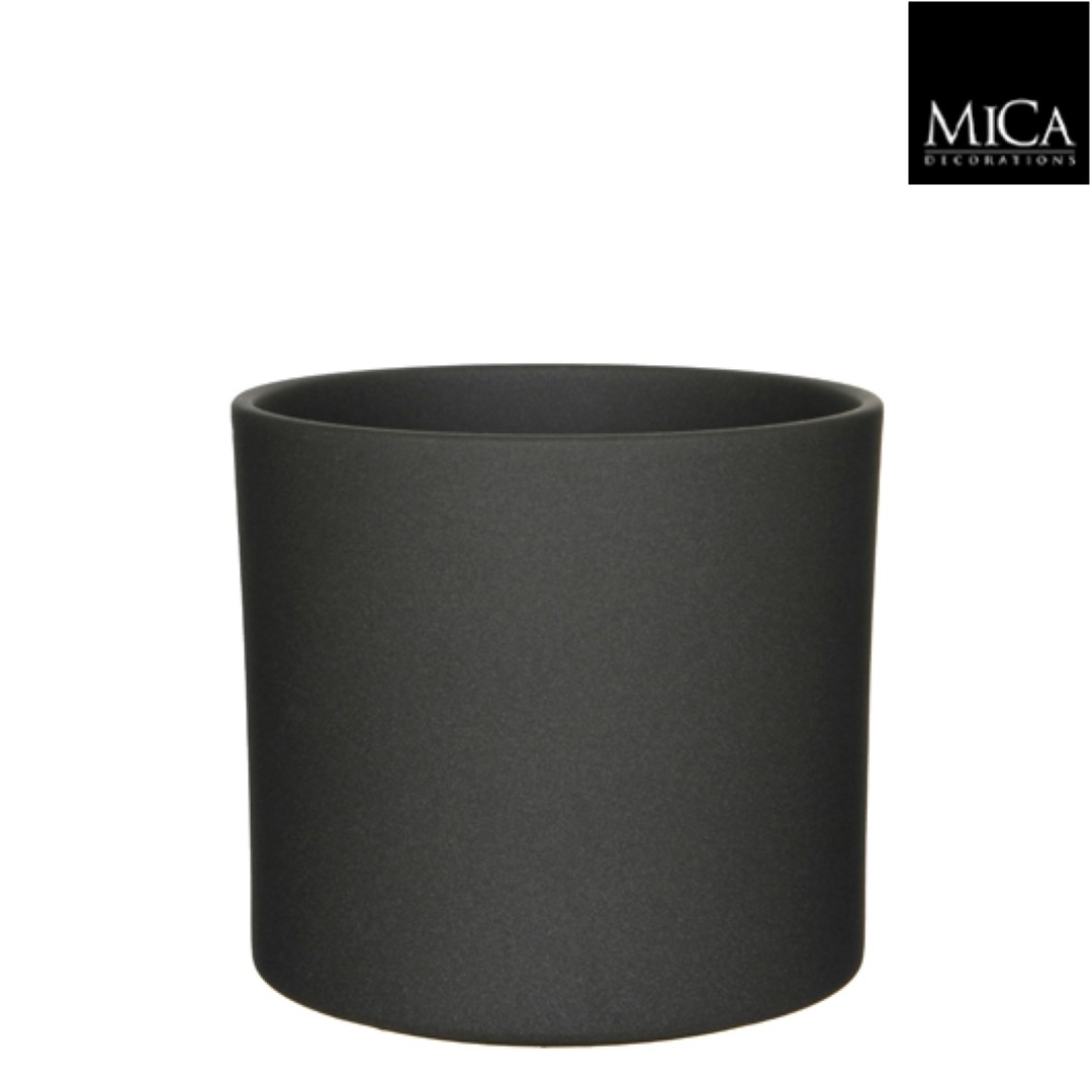 Mica Decorations Era pot rond donkergrijs mat h 26 xd 28 cm