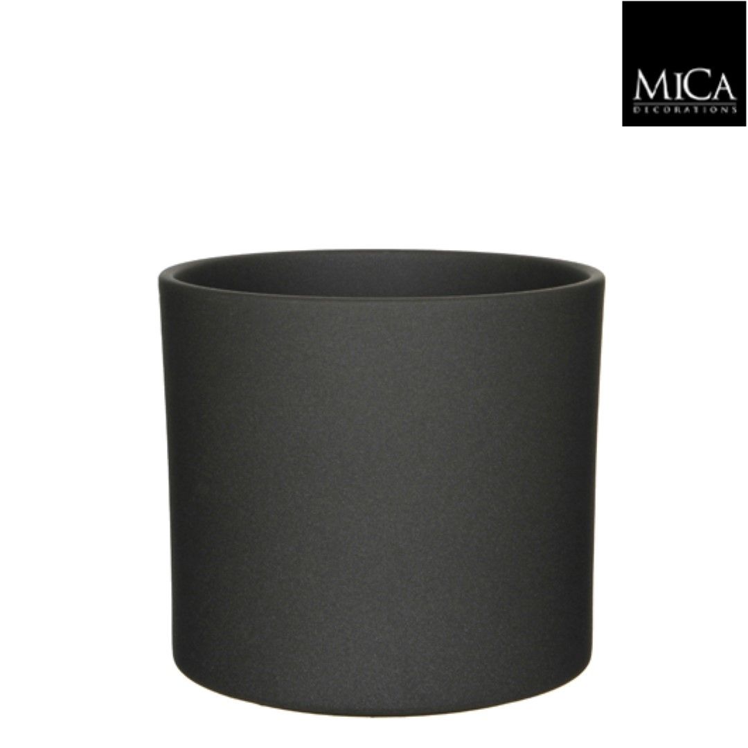 Mica Decorations Era pot rond donkergrijs mat h 26 x d 28 cm