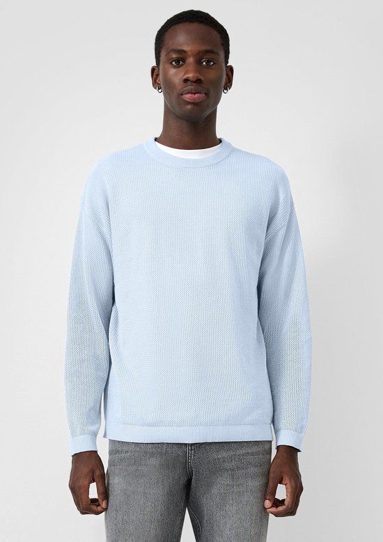QS s.Oliver QS Strickpullover Lichtblauw Katoen Maat XS