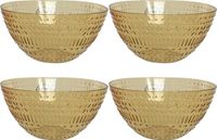Decoris Schaaltje/Kommetje - 4 stuks - Geel - Kunststof - Ø14 x H7 cm