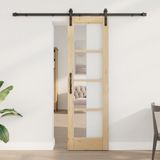 vidaXL Schuifdeur ORKDAL Natuurlijk en zwart 61 x 198,5 cm