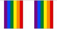 Merkloos / Sans marque Shoppartners Bv Vierkante regenboog vlaggenlijn 9 m