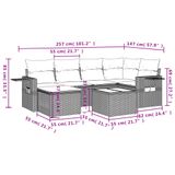 vidaXL 6-delige Loungeset met Kussens, Poly Rattan, Zwart