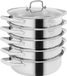 Casserole vapeur en acier inoxydable - 2 couches - Avec couvercle - Convient pour légumes, boulettes, petits pains, fruits de mer