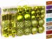 BRUBAKER Christbaumkugeln - Set mit Tannenzapfen, Weihnachtsglocken, Geschenken, Christbaumspitze - Weihnachtsbaumschmuck - 101 Teile - Grün