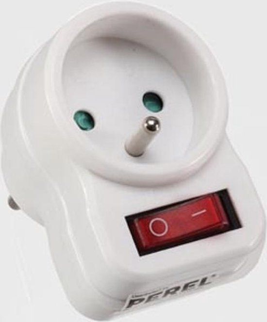 Perel Verdeelstekker met schakelaar - 1 stopcontact - Wit