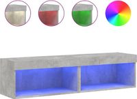 vidaXL Tv-meubels met LED-verlichting, 2 stuks, 60x30x30 cm, betongrijs