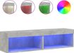 vidaXL Tv-meubels met LED-verlichting, 2 stuks, 60x30x30 cm, betongrijs