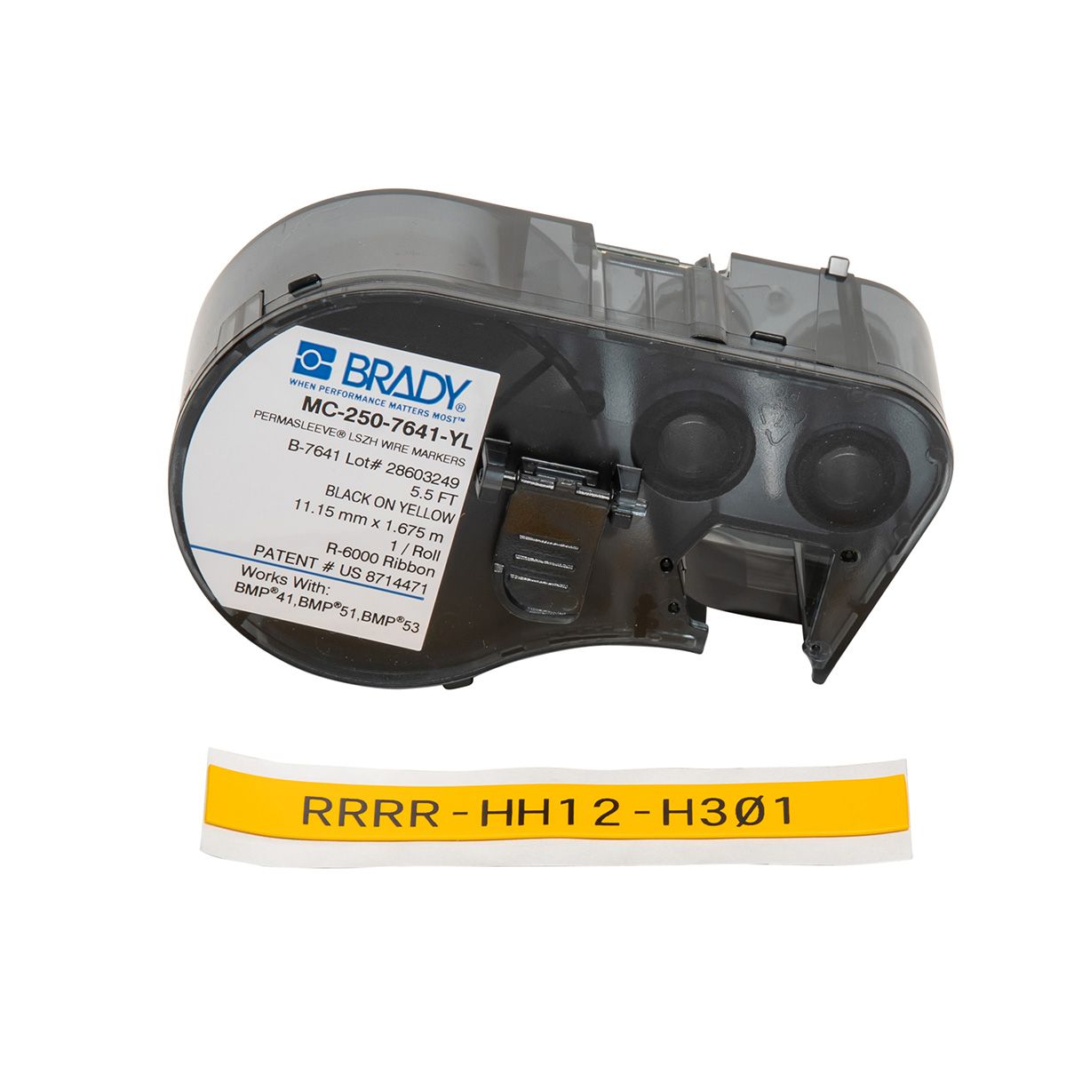 Brady MC-250-7641-YL Printeretiketten zwart, geel