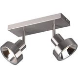 BES LED Trion Leonida Plafondspot - GU10 - 2-lichts - Rechthoek - Mat Nikkel - Aluminium