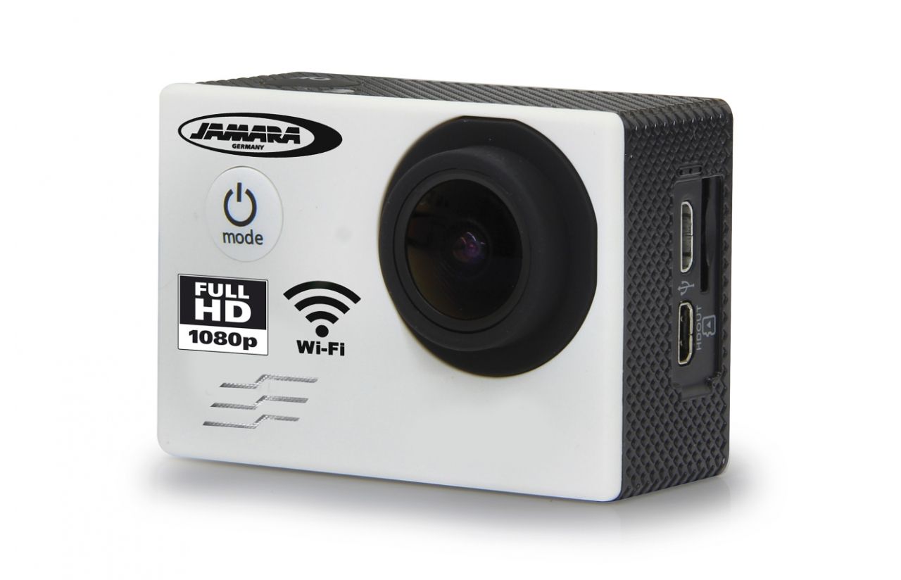 Jamara Action Camera - 16MP Full HD, WiFi, Waterproof, 2" LCD