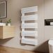 EMKE Handdoekdroger voor badkamer, 1265 x 600 mm, ronde slangen, handdoekenrek met zijverbindingen, handdoekwarmer voor badkamer, wit, 776 W