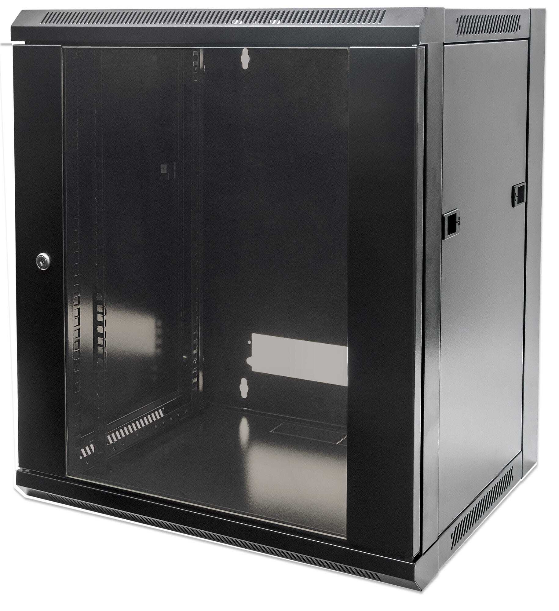 DAP Audio 19" Wallmount Cabinet, 15U, 770 (h) x 570 (w) x 450 (d) mm, Max 60kg, Flatpack, Black