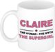 Bellatio Decorations naam cadeau mok - Claire - Woman Myth Supergirl - koffiemok - 300 ml - collega - moederdag