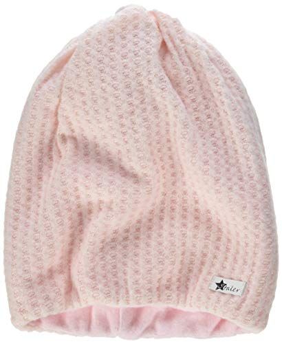 Sterntaler Meisjes slouch-beanie met gebreid patroon en patch - zacht roze - 35