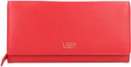 L.CREDI Portefeuille en cuir Evelyn Flap Wallet Rouge