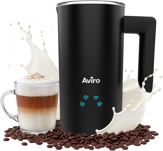 Aviro Melkopschuimer Met Schenktuit - Elektrisch - 300ML - 4-in-1 - Zwart