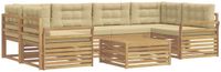 vidaXL - Buiten - bank - set - 7 - st - Wit - en - Beige