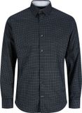 Lester chemise imprimée coupe ajustée - popeline - bleu (bleu marine foncé)
