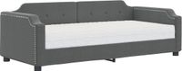 vidaXL Slaapbank met Matras 80x200 cm Stof Donkergrijs