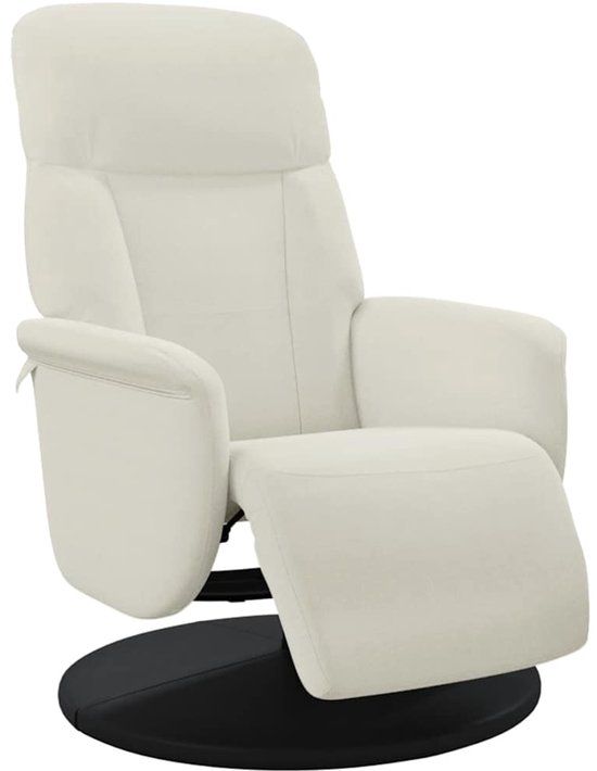vidaXL Fauteuil met voetensteun verstelbaar fluweel crèmekleurig