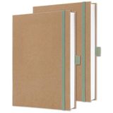 Sigel JN841 Notitieboek A5, blanco, 2 stuks, dik 100 g papier, cadeauboek, Jolie, hardcover van kraftpapier, 192 pagina's, puur mint, mintgroen, veganistisch, van duurzaam papier