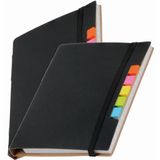 Merkloos Schoolschrift / notitieboekje - Pakket van 4x stuks - A6 formaat - 70 gelinieerde pagina's - zwart - met balpen