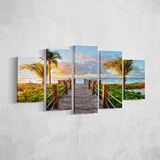 Homemania Tafelbrug 5 natuurlijkheden en landschappen per woonkamer, meerkleurig, 100 x 3 x 60 cm, HM205PKNV-189, polyester, hout