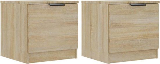 vidaXL Nachtkastjes - Set van 2 - Sonoma Eikenkleurig - 40x39x40 cm