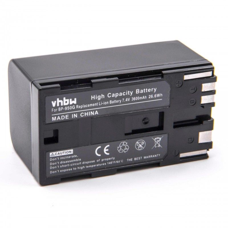 VHBW Camera accu compatibel met Canon BP-950 / 2600 mAh