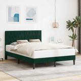 Maison Exclusive - Lit cadre avec tête de lit vert foncé 140 x 200 cm, velours