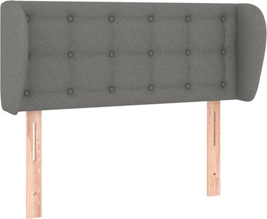 vidaXL Hoofdbord met randen 103x23x78/88 cm stof donkergrijs