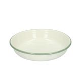 Assiette creuse en émail, gris-vert/blanc, Ø 19 cm