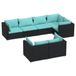 VidaXL Loungeset 9-delig avec coussins, polyrotin, noir