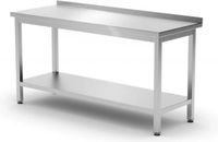 HENDI Muurwerktafel met schap – robuust roestvast staal – verstelbare poten – 600x600x850 mm
