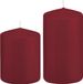 Trend Candles - Set de bougies pilier 2x pièces bordeaux 8 et 12 cm