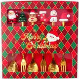 Clayre & Eef Dessert Bestek SET 6 Doré Métal Noël
