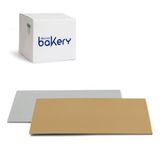 Decora, 100 stuks taartborden 30 x 20 x 1 H mm, goud en zilver, van karton, gecoat met waterdichte folie, ideaal voor het presenteren en serveren van snoep