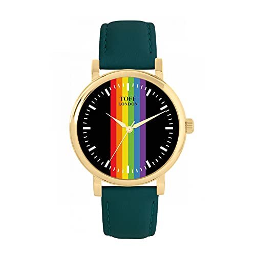 Toff London Pride Lineaire zwarte wapenstokken Horloge