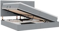 vidaXL Opbergbed met matras, lichtgrijs, 200 x 200 cm, stof