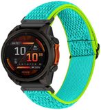 By Qubix Qubix Elastisch Solo Loop Nylon Bandje voor Garmin - 26mm Quickfit - Mintgroen/Groen - 51mm Horlogekast